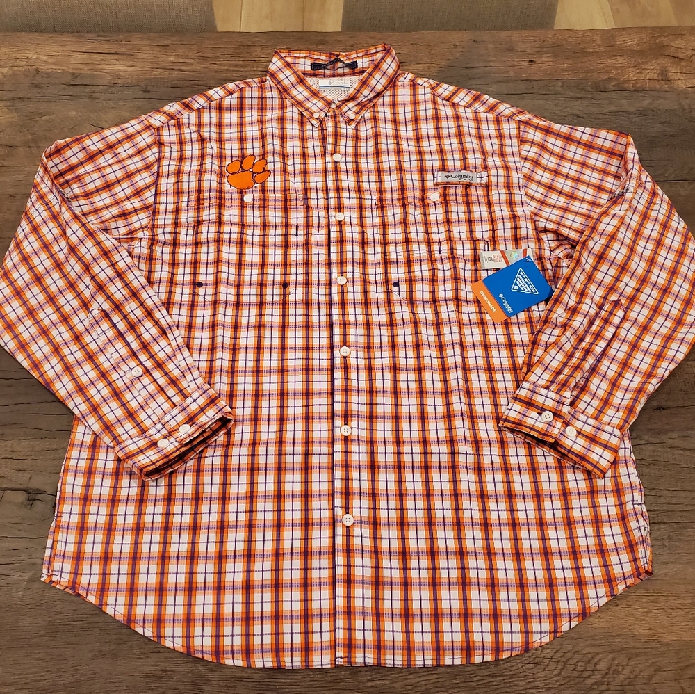 COLUMBIA PFG X CLEMSON TIGERS SHIRT MENS